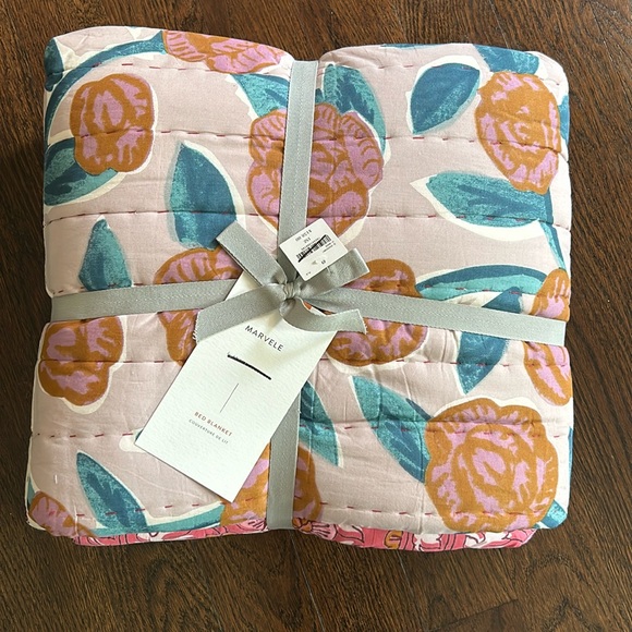 NWT Anthropologie Marvele Patchwork Bed Blanket 60”x80” Coverlet